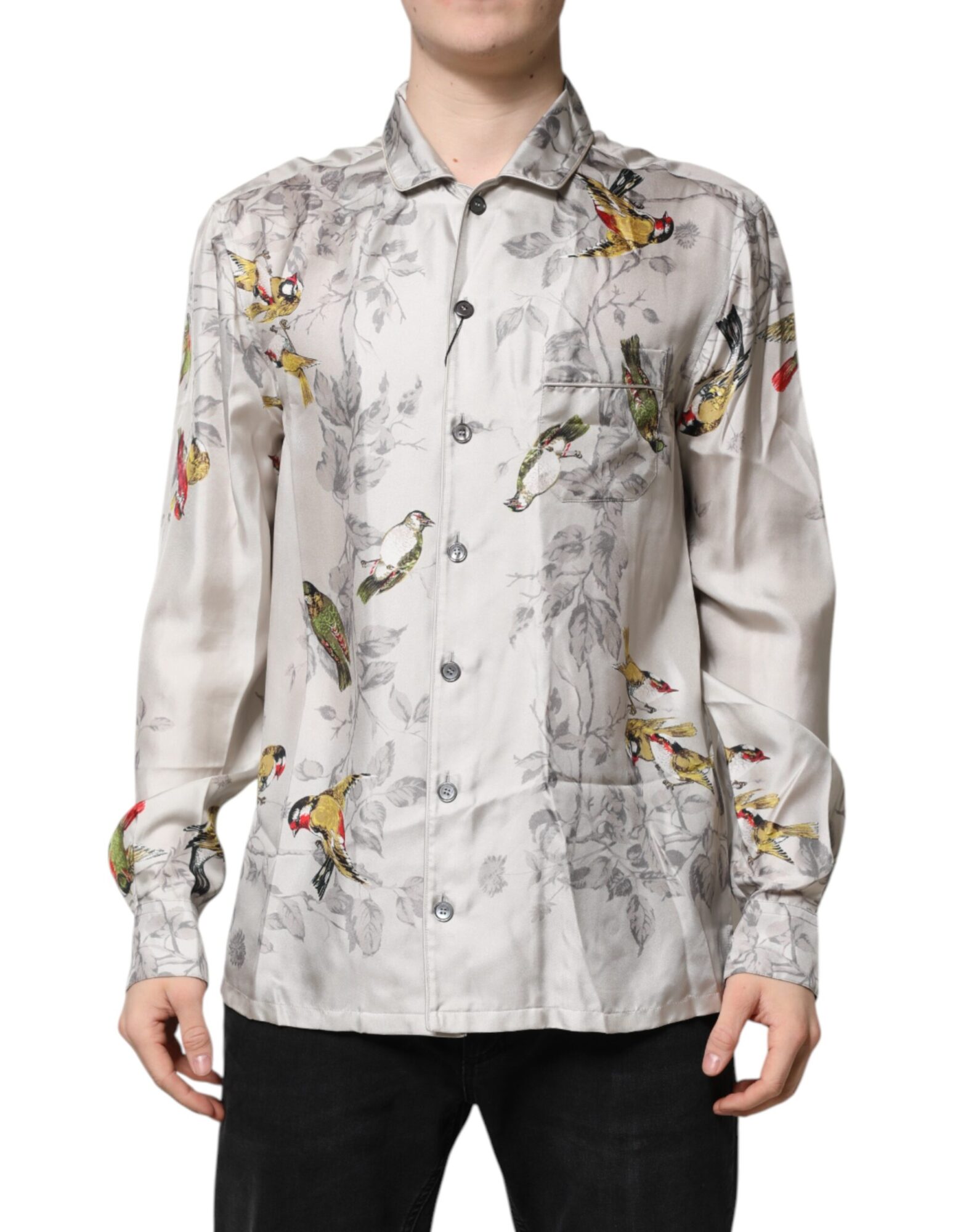 Dolce & Gabbana - Multicolor Silk Printed Button Down Shirt