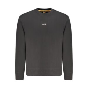 Black Cotton Men Sweater