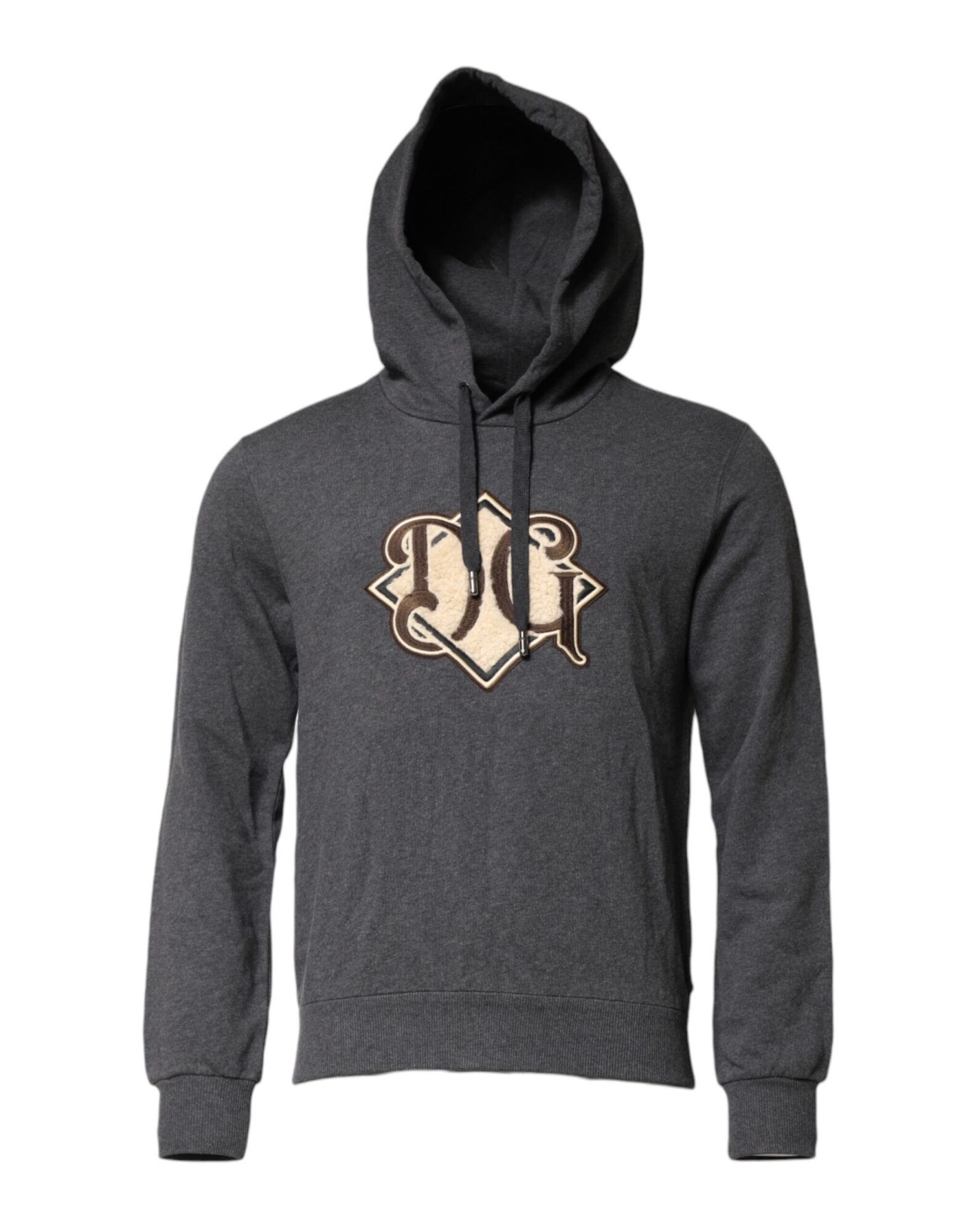 Dolce & Gabbana - Gray Logo Patch Hooded Sweatshirt Sweater