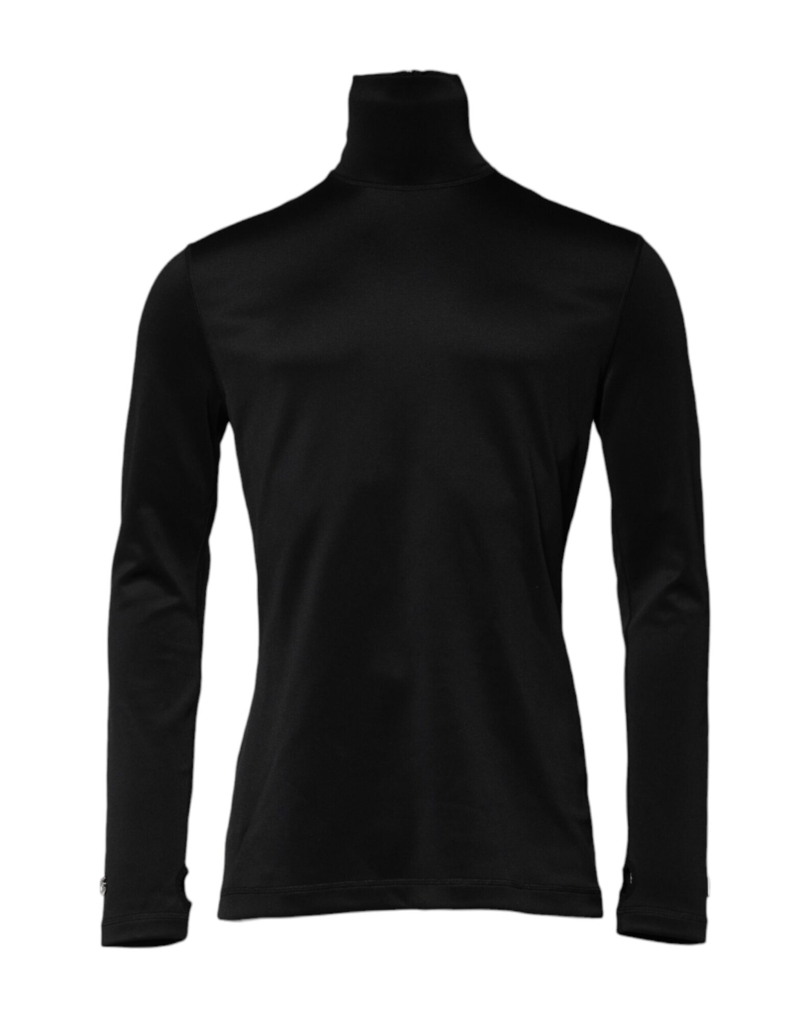 Dolce & Gabbana - Black Polyester Turtleneck Pullover Sweater