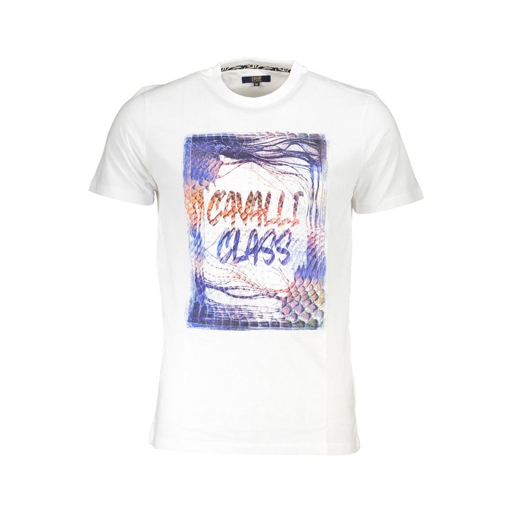 Cavalli Class - White Cotton Men T-Shirt