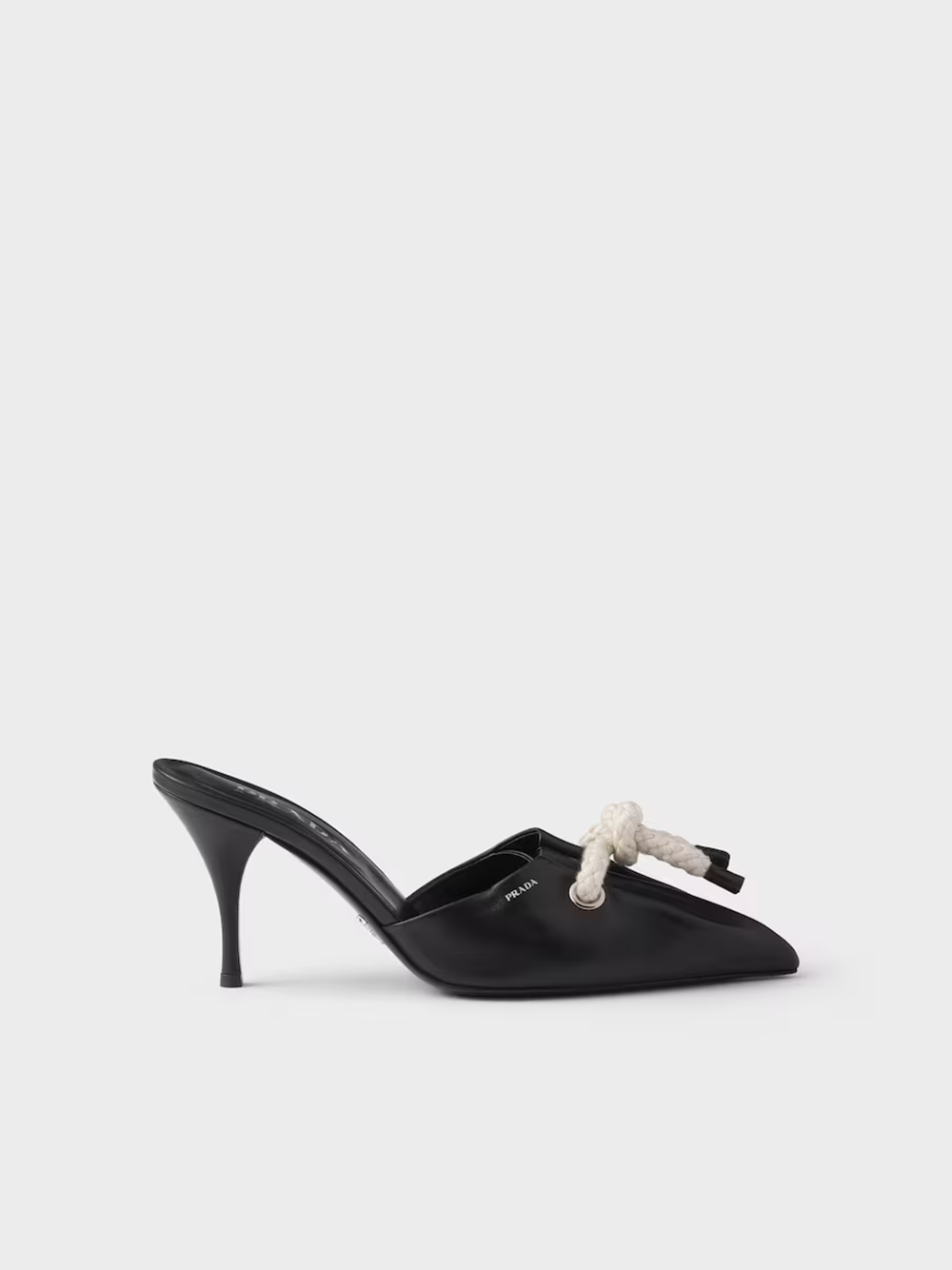 Prada - Black Nappa Leather Rope Detail  Sandals