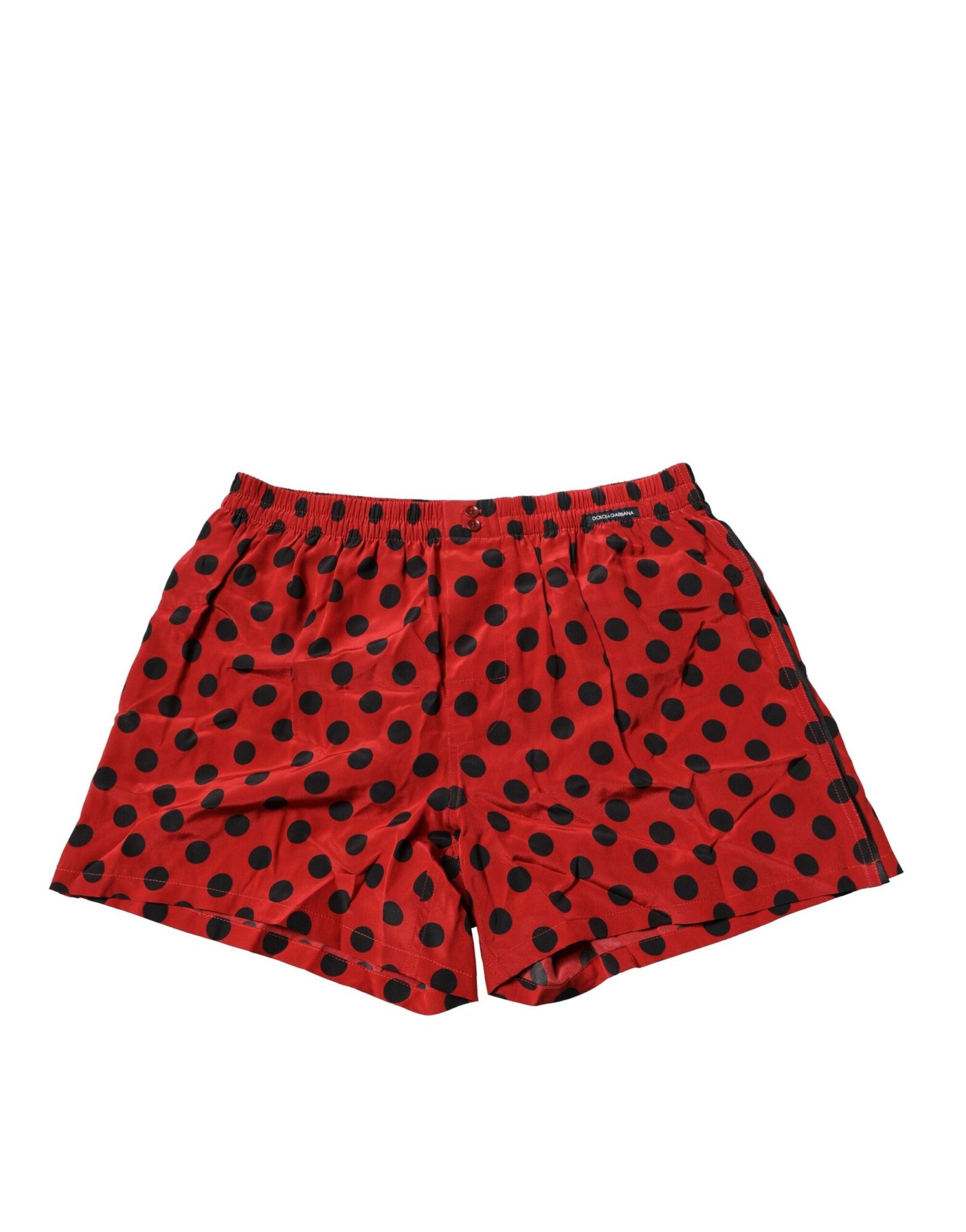 Dolce & Gabbana - Red Silk Polka Dot Boxer Shorts Underwear