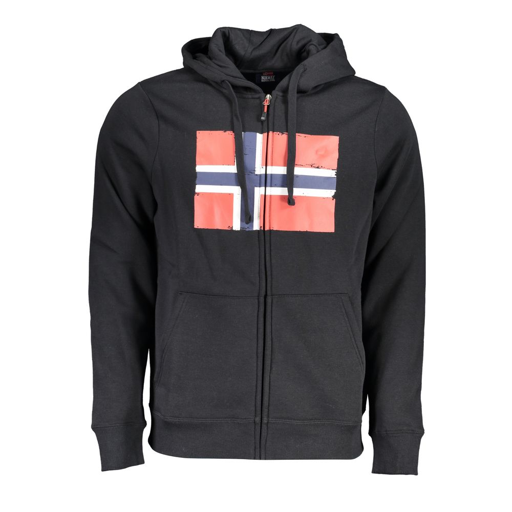 Norway 1963 - Black Cotton Men’s Hooded Sweatshirt