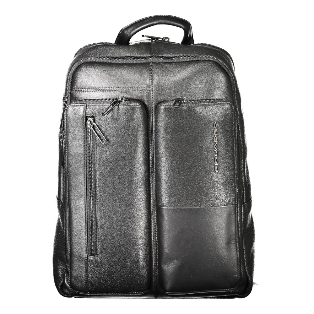Piquadro - Black Leather Men Backpack