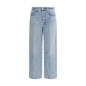 Light Blue Cotton Straight-Leg Jeans