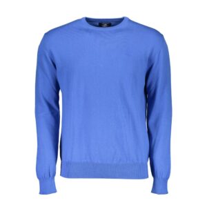 Blue Cotton Men Sweater