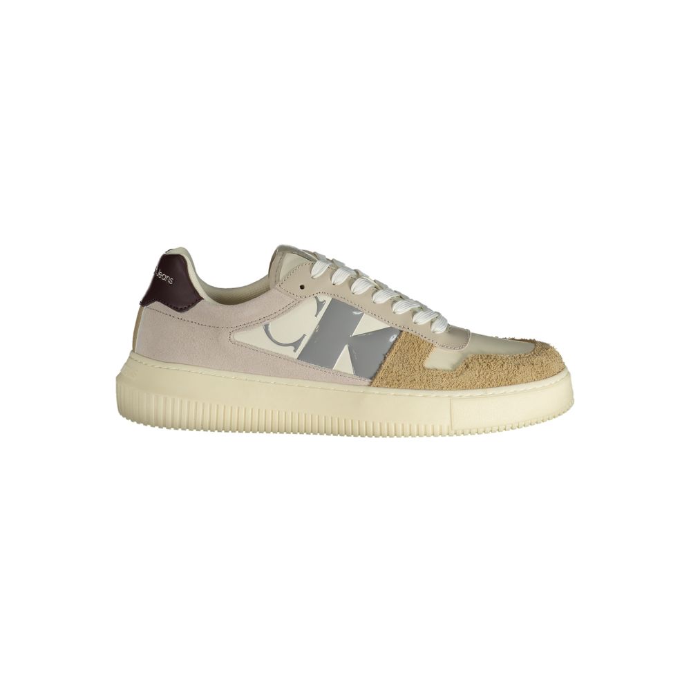 Calvin Klein - Beige Polyurethane Men Sneaker