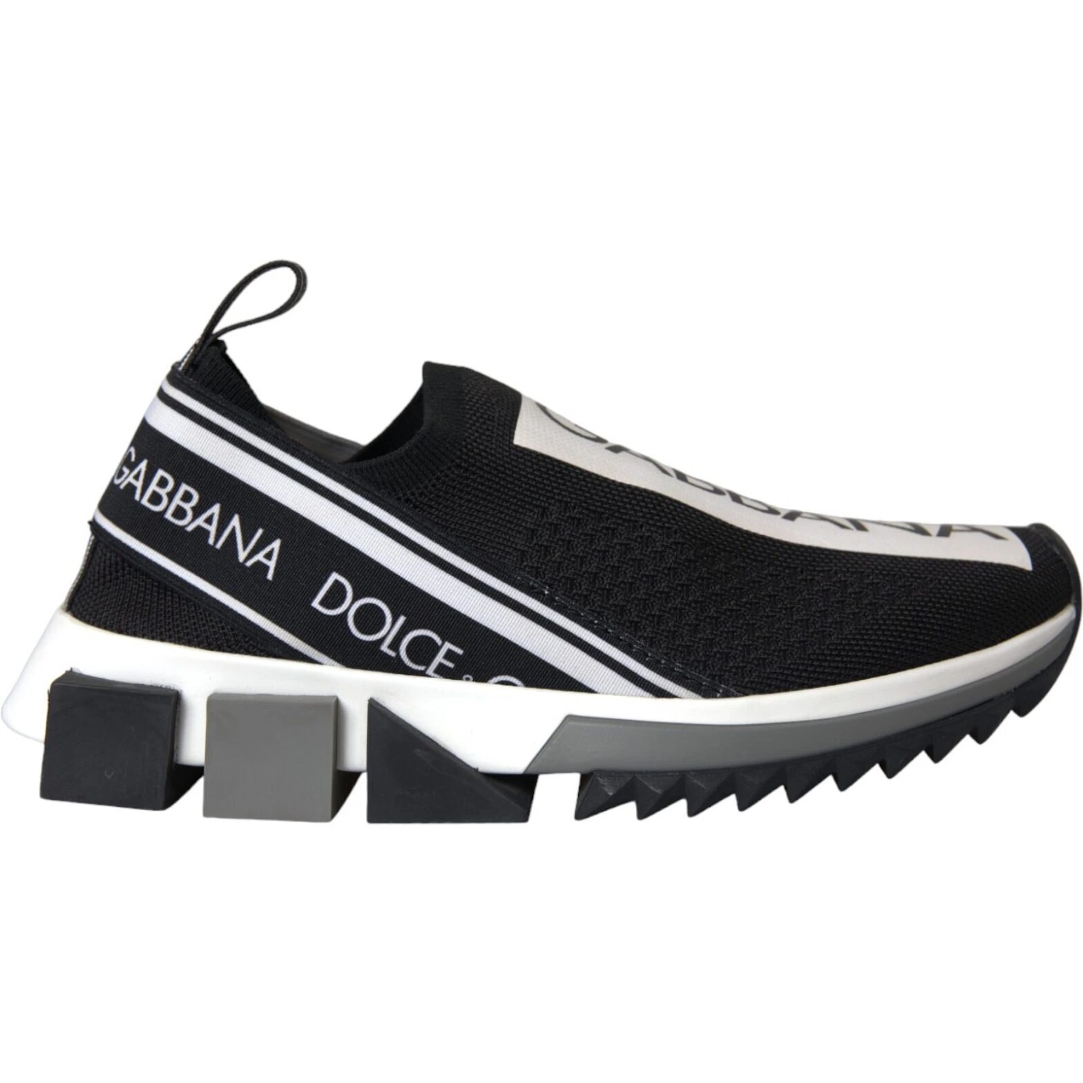 Dolce & Gabbana - Black White Slip On Sorrento Sneakers Shoes