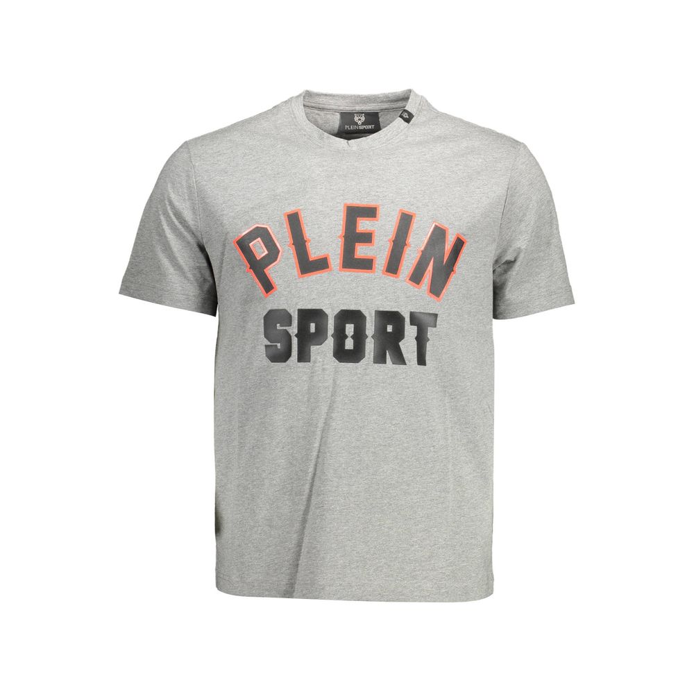 Plein Sport - Gray Cotton Men T-Shirt