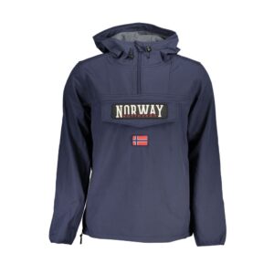 Blue Polyester Men Jacket