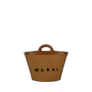 Brown Cotton Shoulder Bag