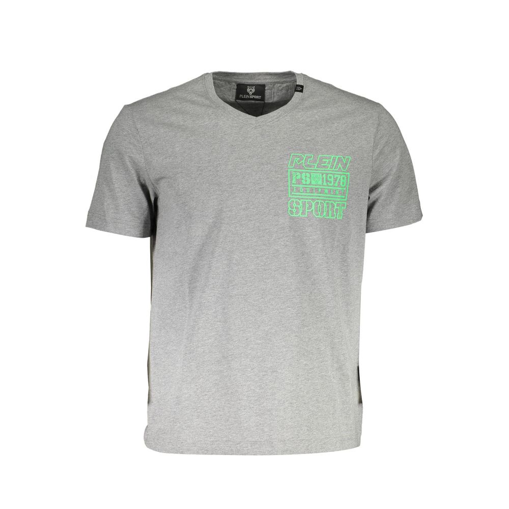 Plein Sport - Gray Cotton Men T-Shirt