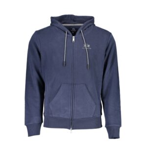 Blue Cotton Men's Hooded Sweater