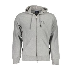 Gray Cotton Men Sweater with Hood