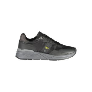 Black Polyurethane Men Sneaker