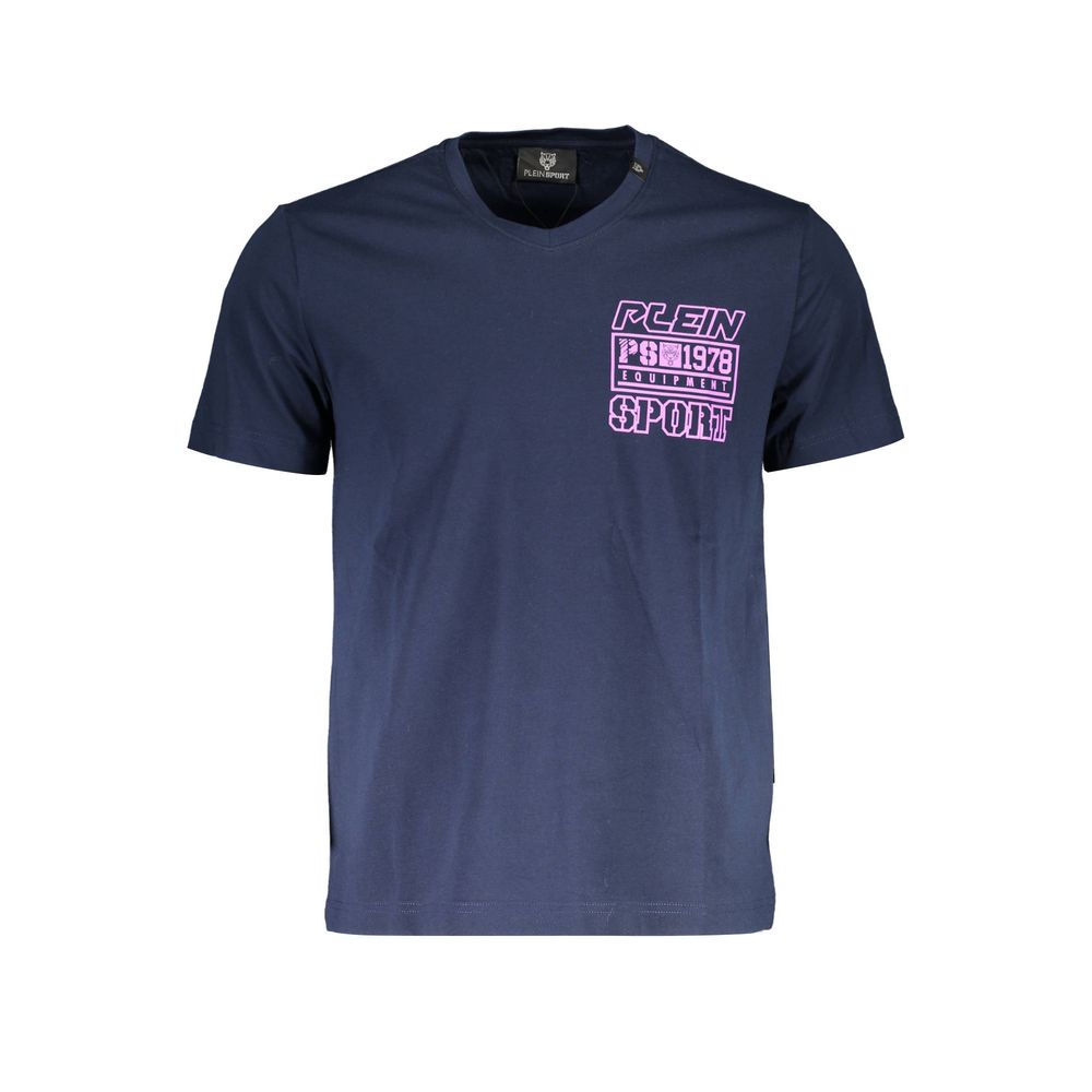 Plein Sport - Blue Cotton Men T-Shirt