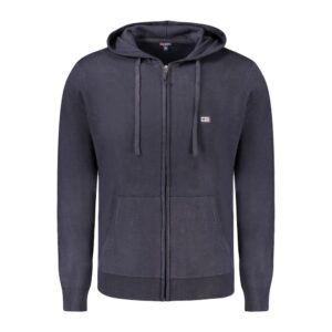 Blue Polyamide Men Cardigan