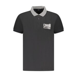 Black Cotton Men Polo Shirt