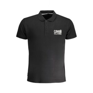 Black Cotton Men Polo Shirt