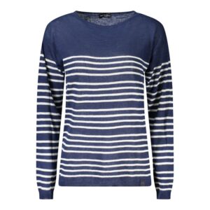 Blue Cotton Women Sweater