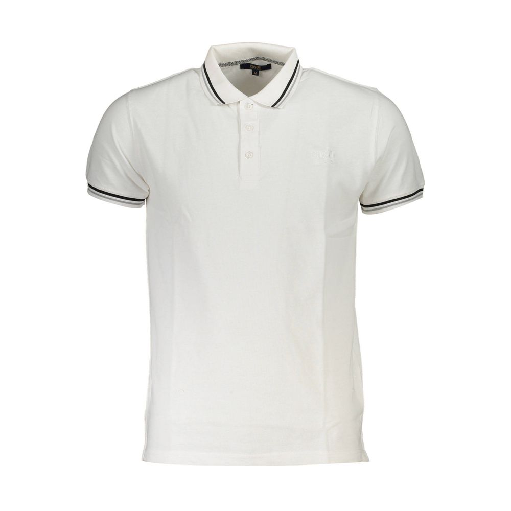 Cavalli Class - White Cotton Men Polo Shirt