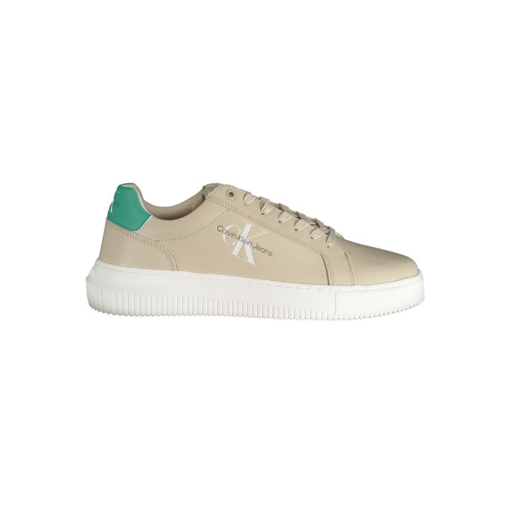 Calvin Klein - Beige Leather Men’s Sneaker