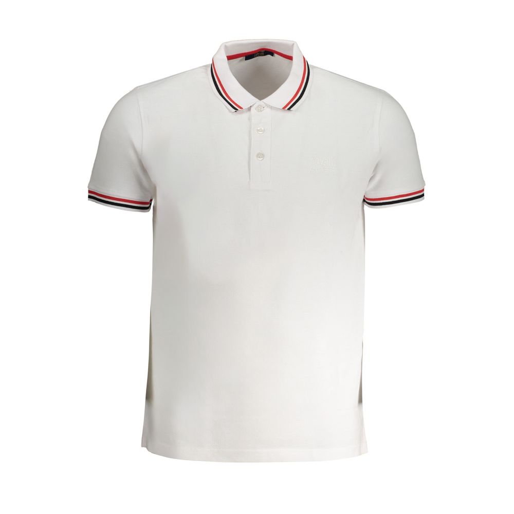 Cavalli Class - Bianco Cotton Men Polo Shirt