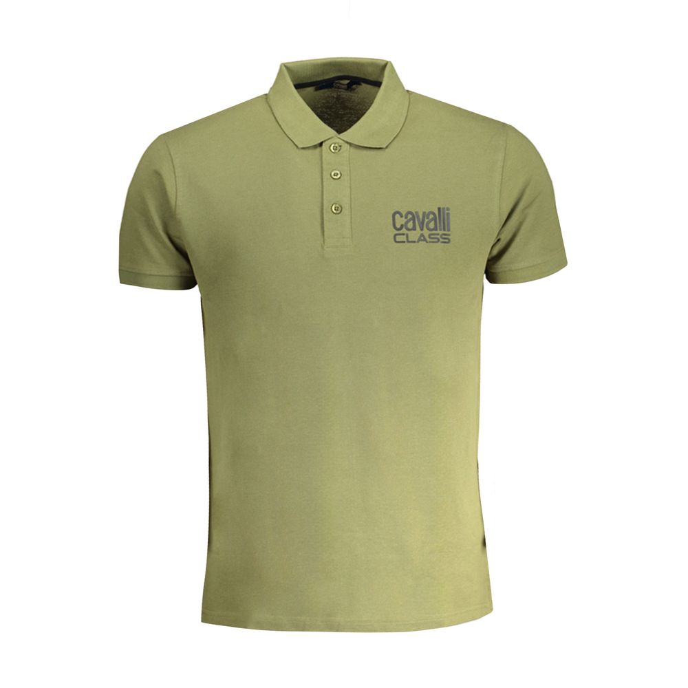 Cavalli Class - Verde Cotton Men Polo Shirt