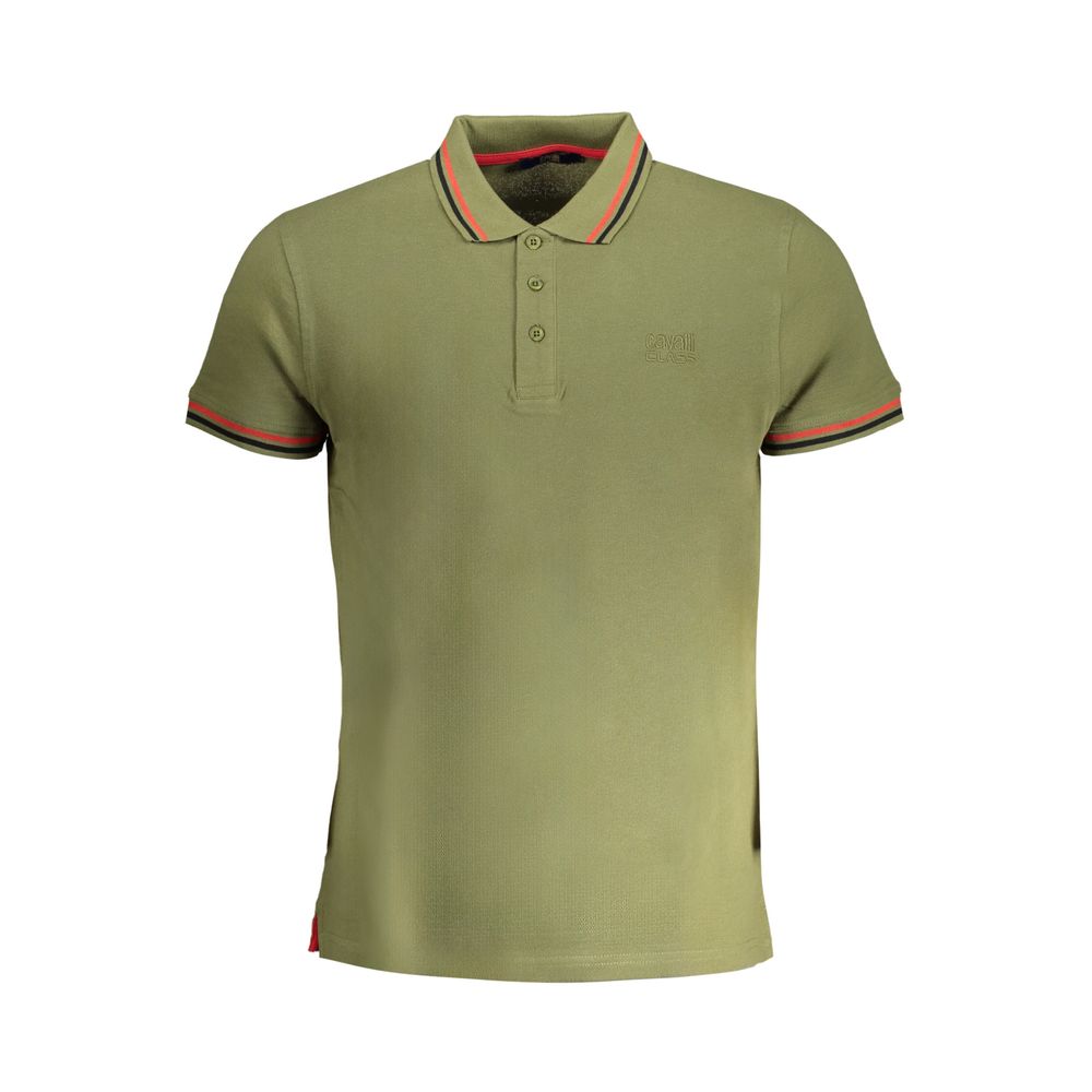 Cavalli Class - Verde Cotton Men Polo Shirt