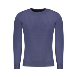 Blue Viscose Men Sweater