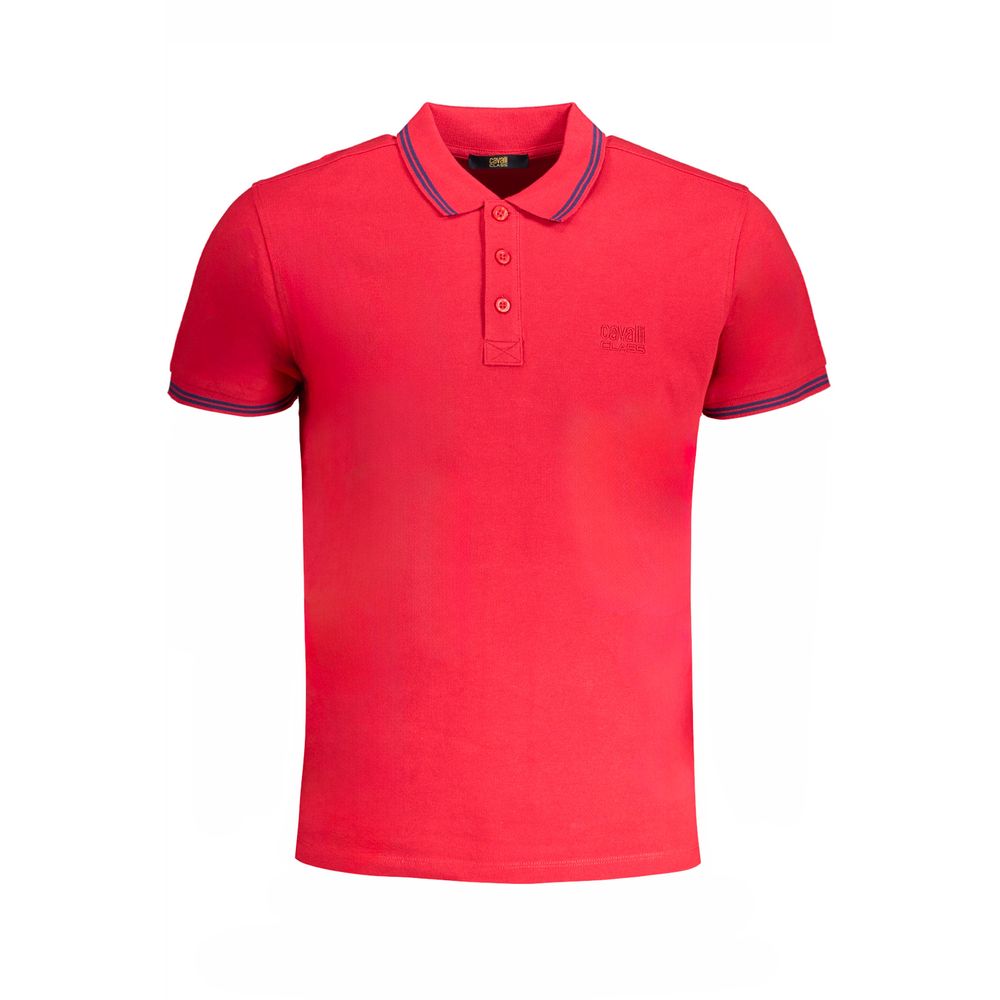 Cavalli Class - Rosso Cotton Men Polo Shirt
