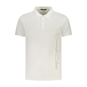 White Cotton Men Polo Shirt