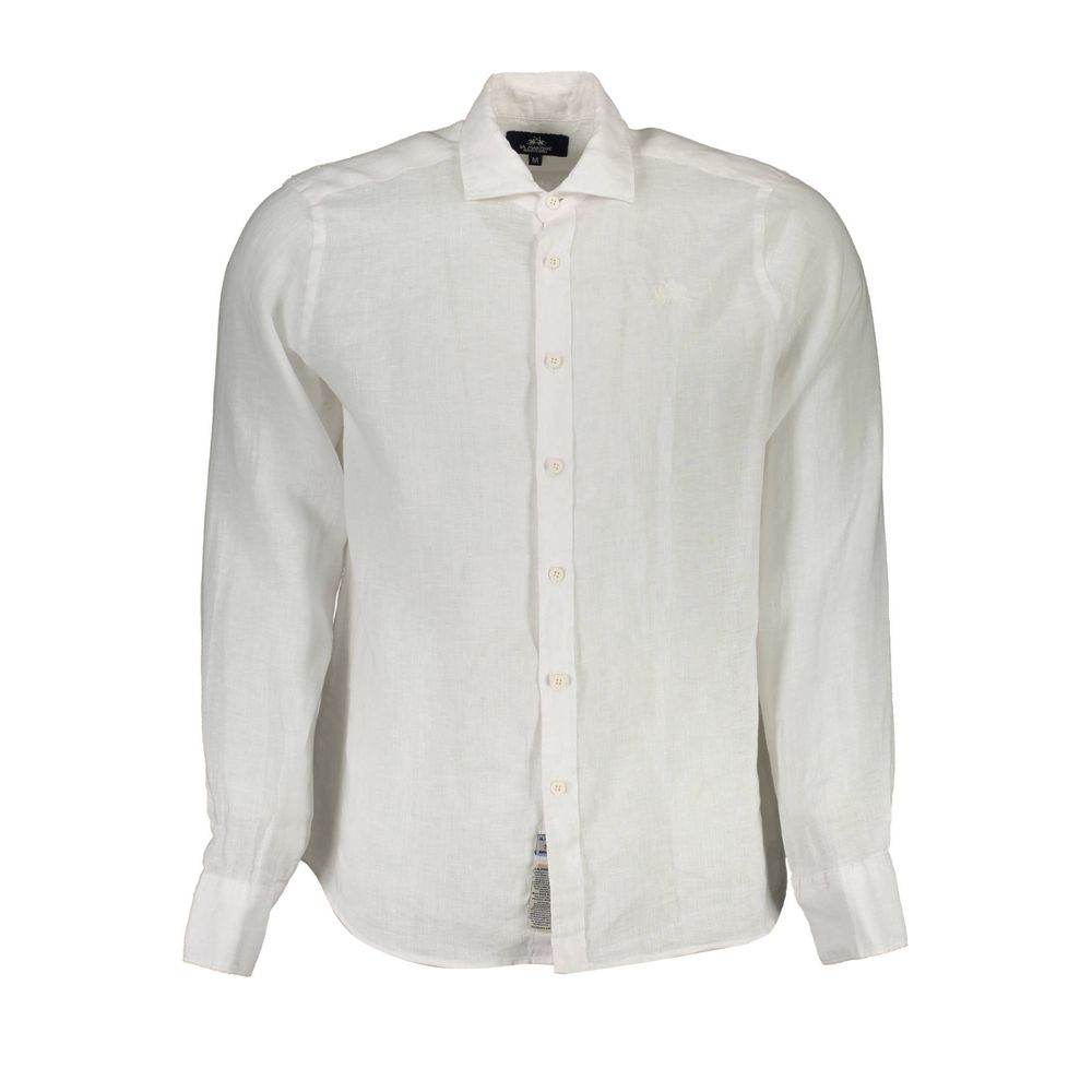 La Martina - White Linen Men Shirt