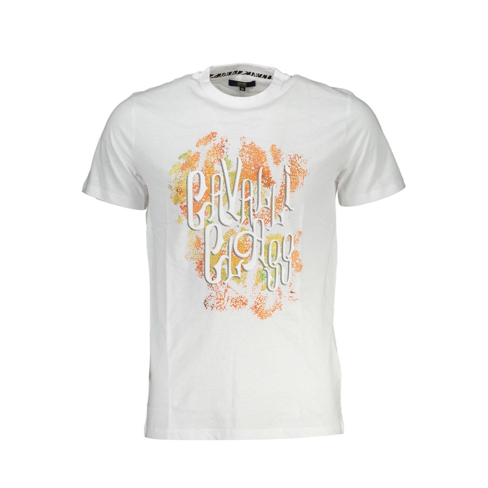 Cavalli Class - White Cotton Men T-Shirt