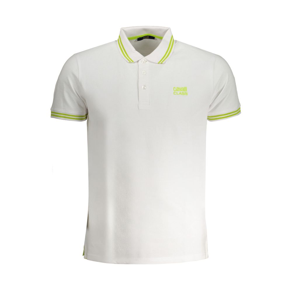 Cavalli Class - White Cotton Men Polo Shirt