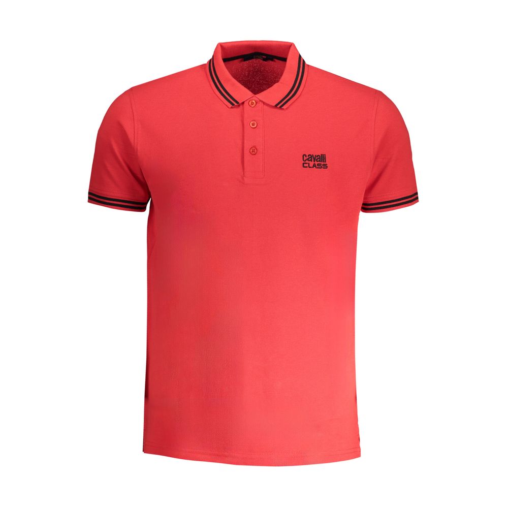 Cavalli Class - Red Cotton Polo Shirt