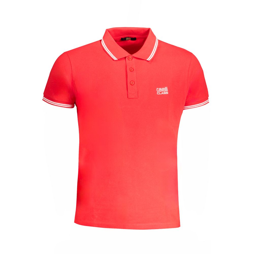 Cavalli Class - Red Cotton Men Polo Shirt