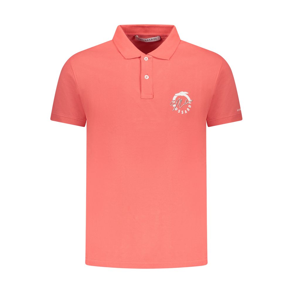 Trussardi - Pink Cotton Men Polo Shirt