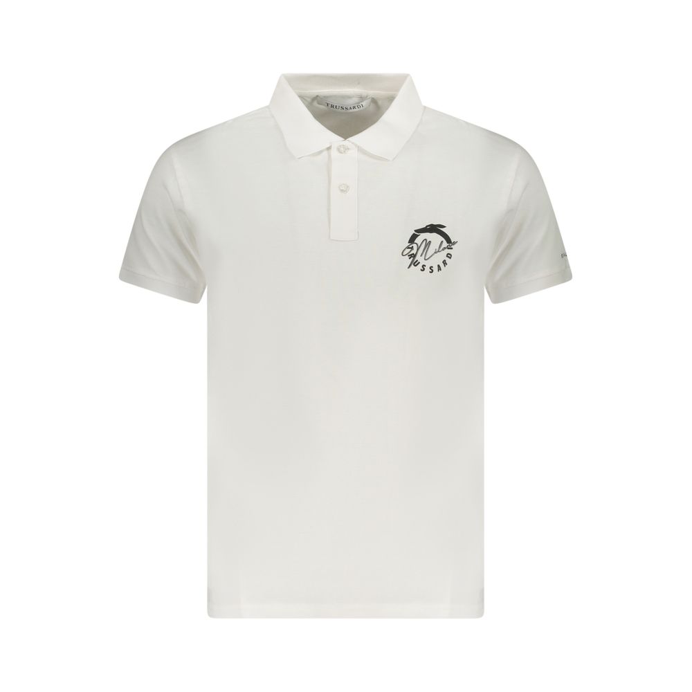 Trussardi - White Cotton Men Polo Shirt