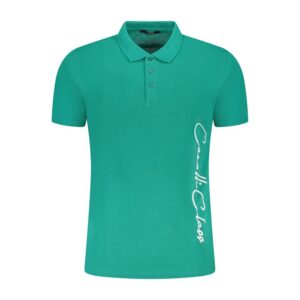 Green Cotton Men Polo Shirt