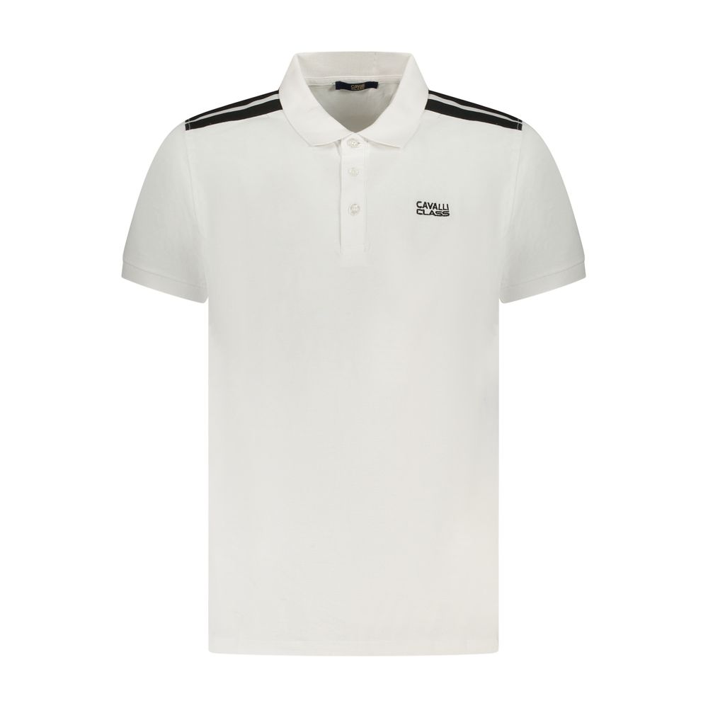 Cavalli Class - White Cotton Mens Polo Shirt