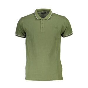 Green Cotton Men Polo Shirt