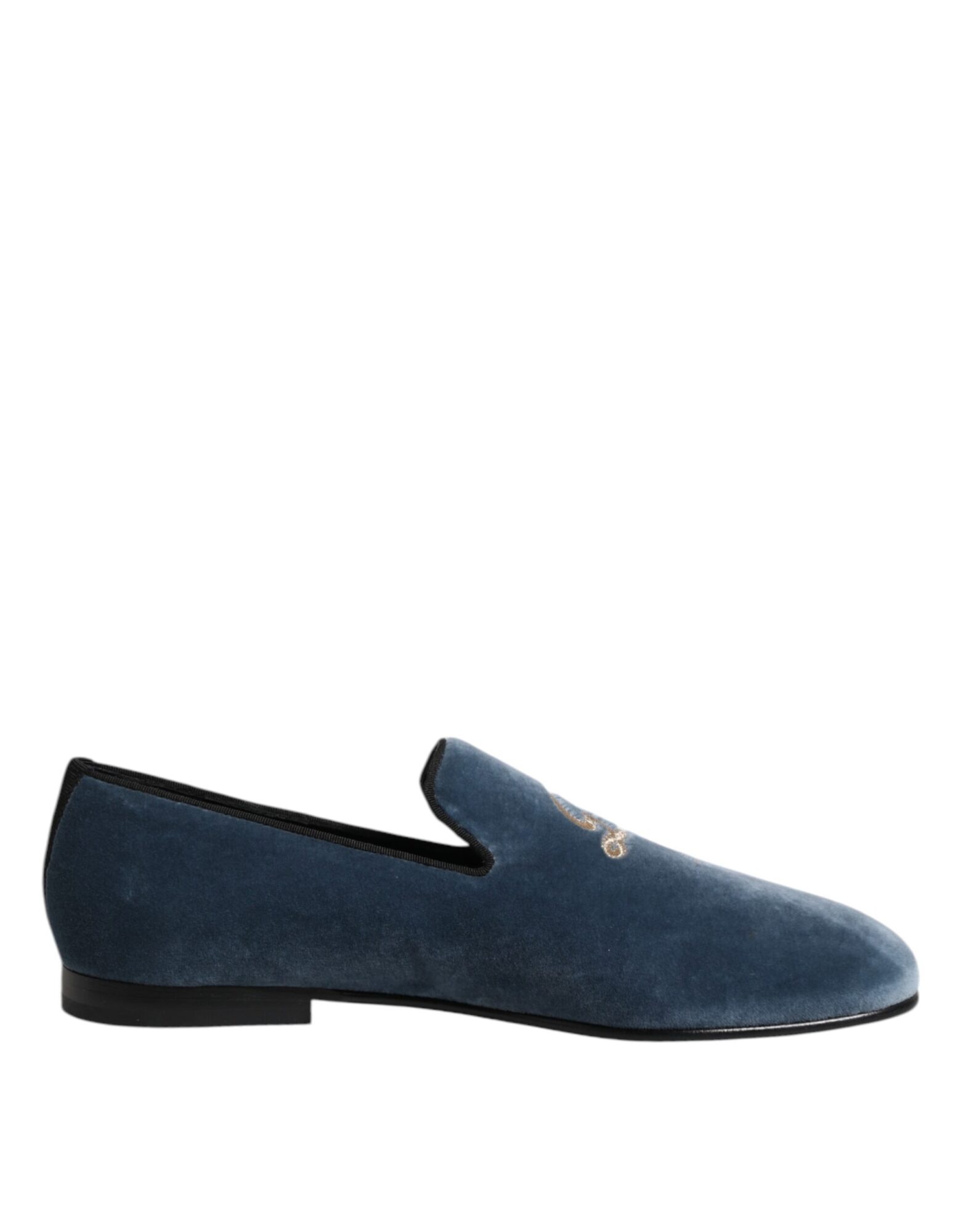 Dolce & Gabbana - Blue Velvet DG Logo Loafers Formal Shoes