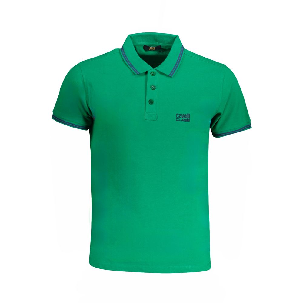 Cavalli Class - Verde Cotton Men Polo Shirt