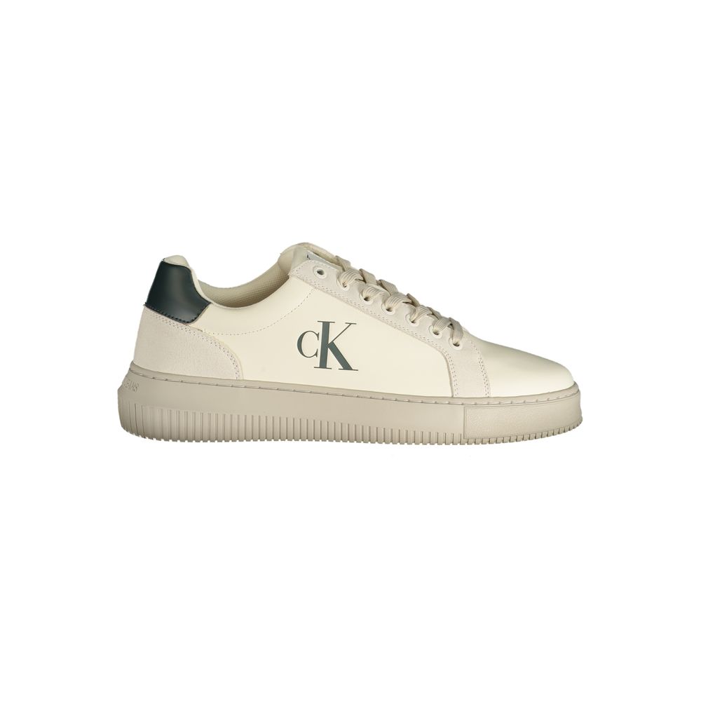 Calvin Klein - White Polyurethane Men Sneaker