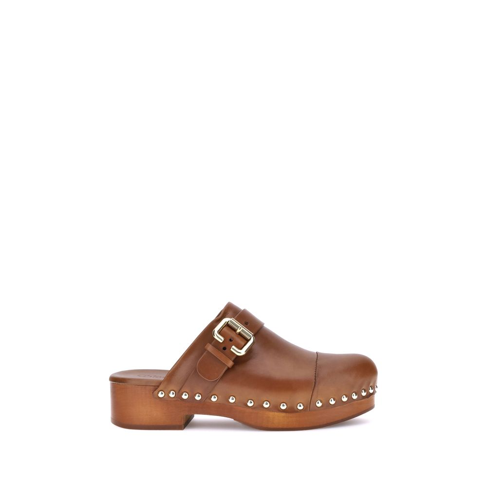 Chloé - Brown Calf Leather Bos Taurus Clogs