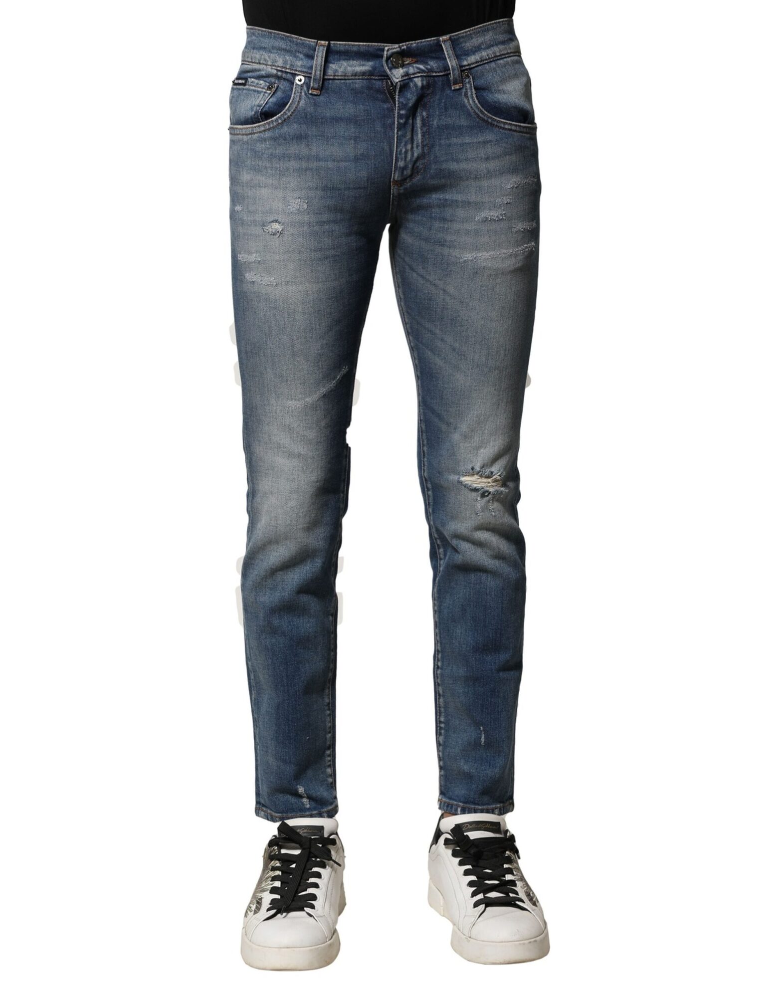 Dolce & Gabbana - Blue Washed Cotton Slim Fit Men Denim Jeans