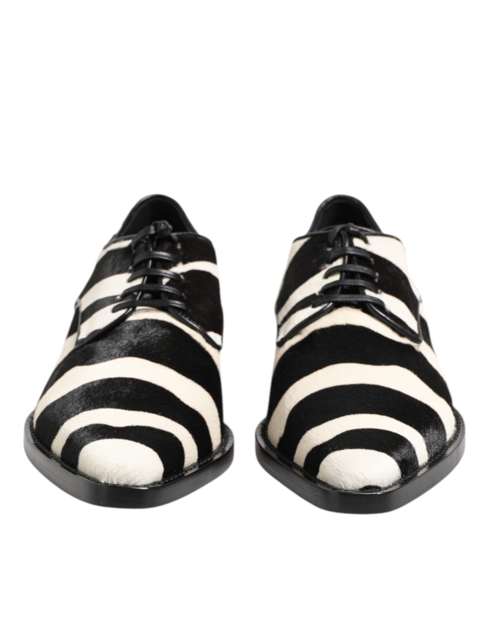 Dolce & Gabbana - Black White Zebra Pony Fur Dress Shoes