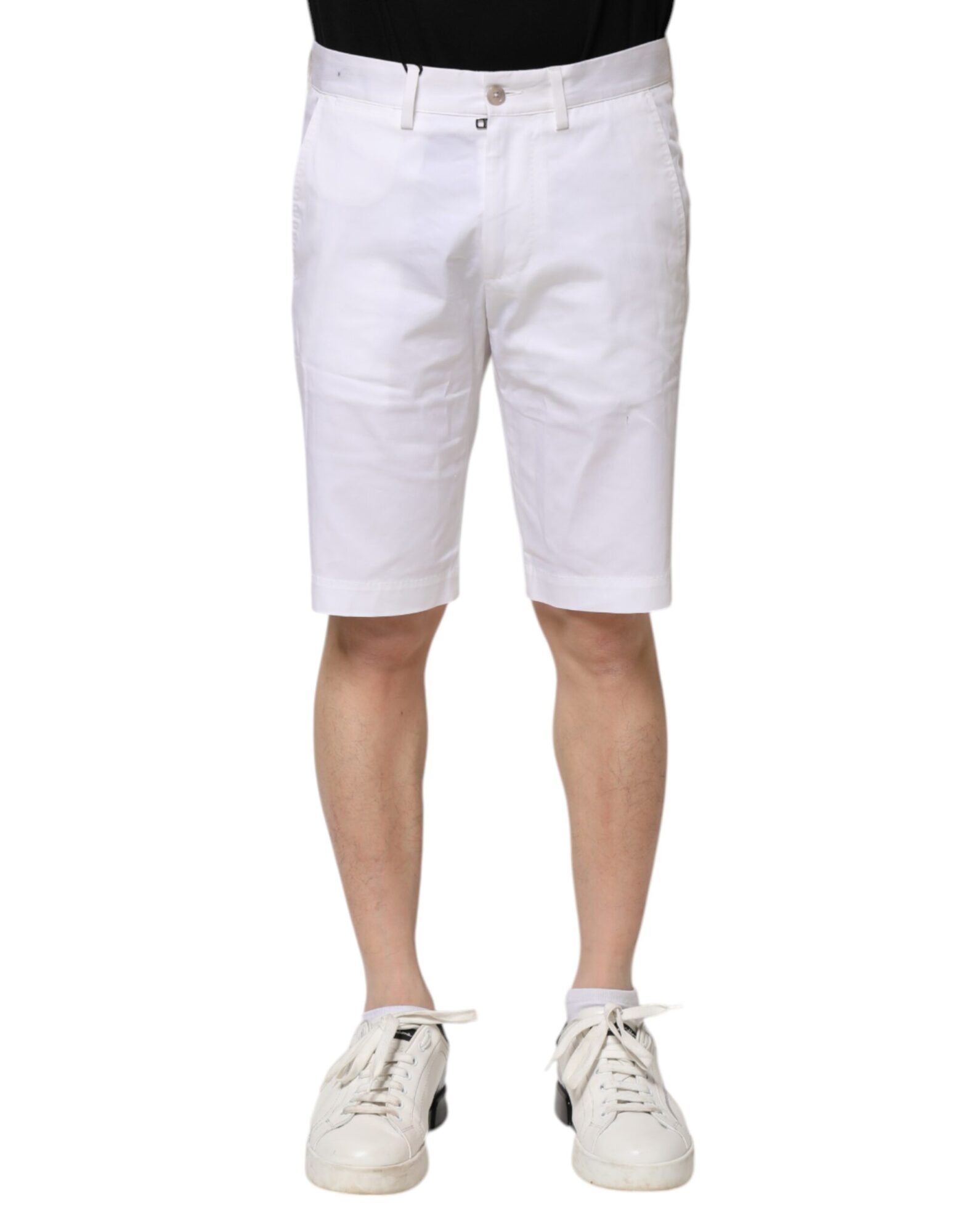 Dolce & Gabbana - White Cotton Stretch Men Denim Bermuda Shorts